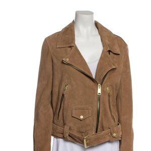 AllSaints Tan Goat Leather Biker Jacket Size M